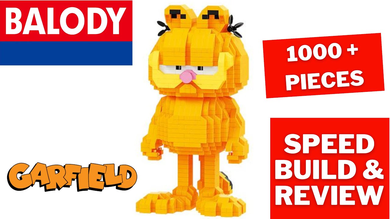 WATCH ME BUILD THIS BALODY GARFIELD BRICK MODEL KIT SPEED BUILD AND REVIEW
