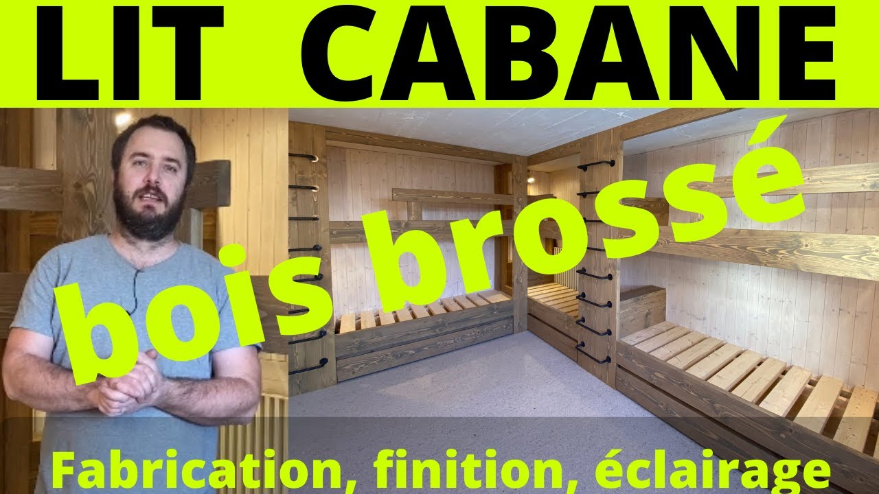 ➡️FABRIQUER 1 LIT CABANE POUR ENFANTS⚡⚡⚡EFFET VIEUX BOIS BROSSE⚡RUBIO⚡ECLAIRAGES ET PRISES INTEGRES