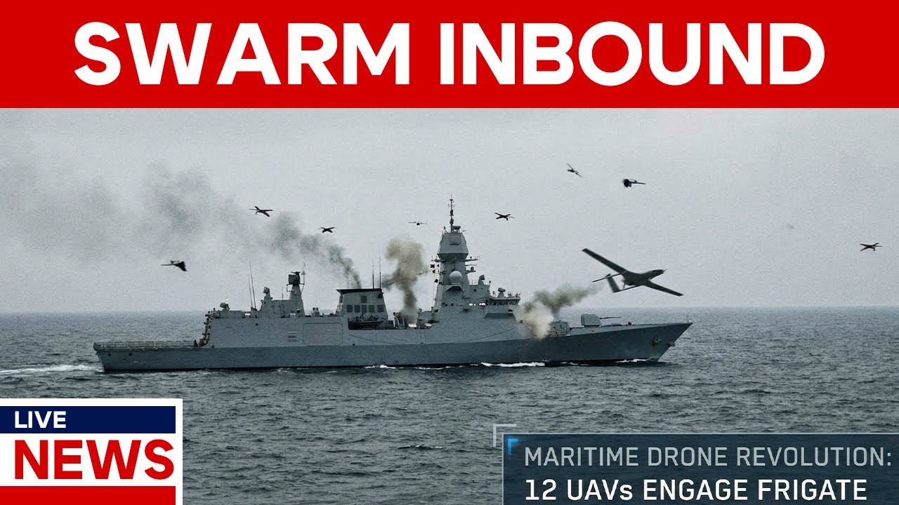 Black Sea Drone Swarm: 12 vs 1 Russian Frigate