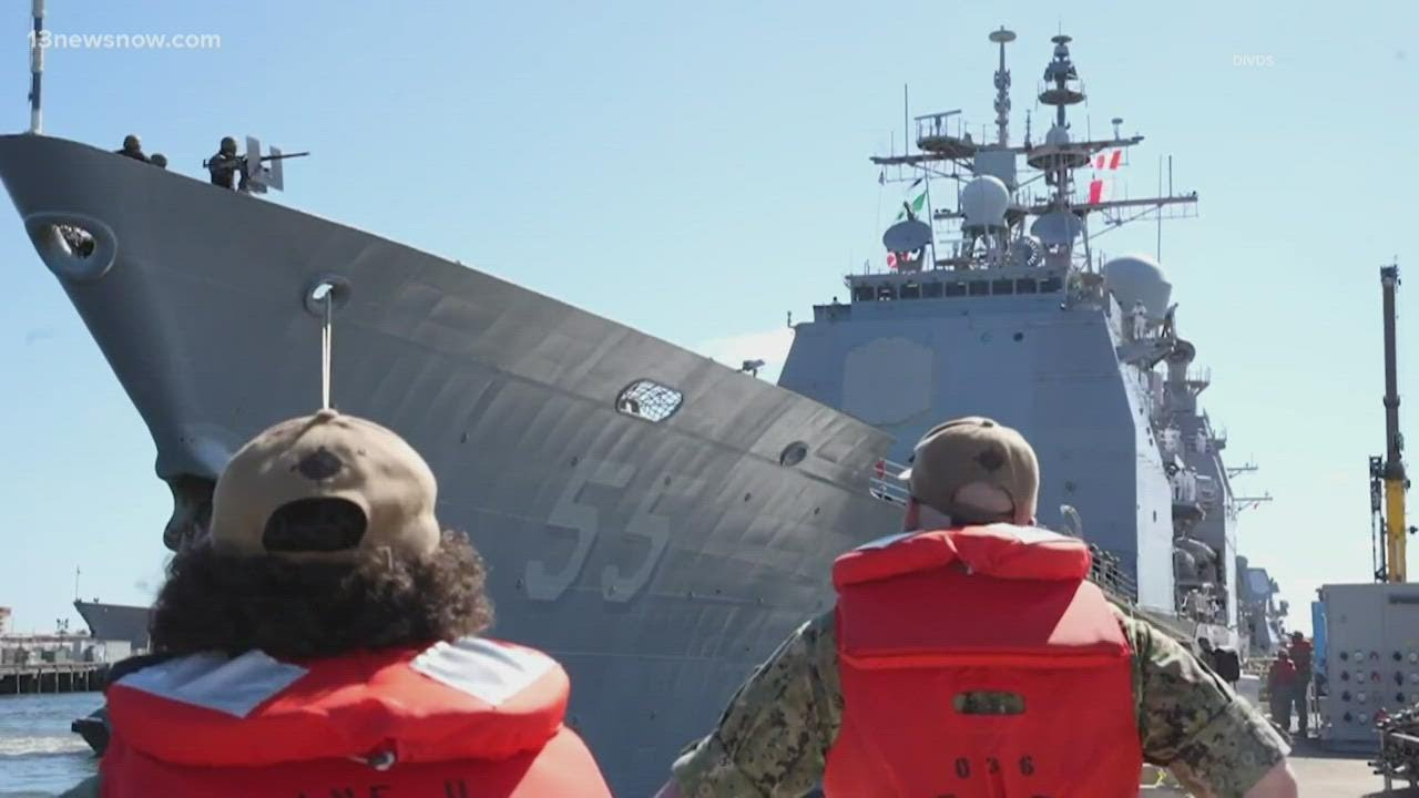 George HW Bush Carrier Strike Group leaves on deployment from Naval Station Norfolk
