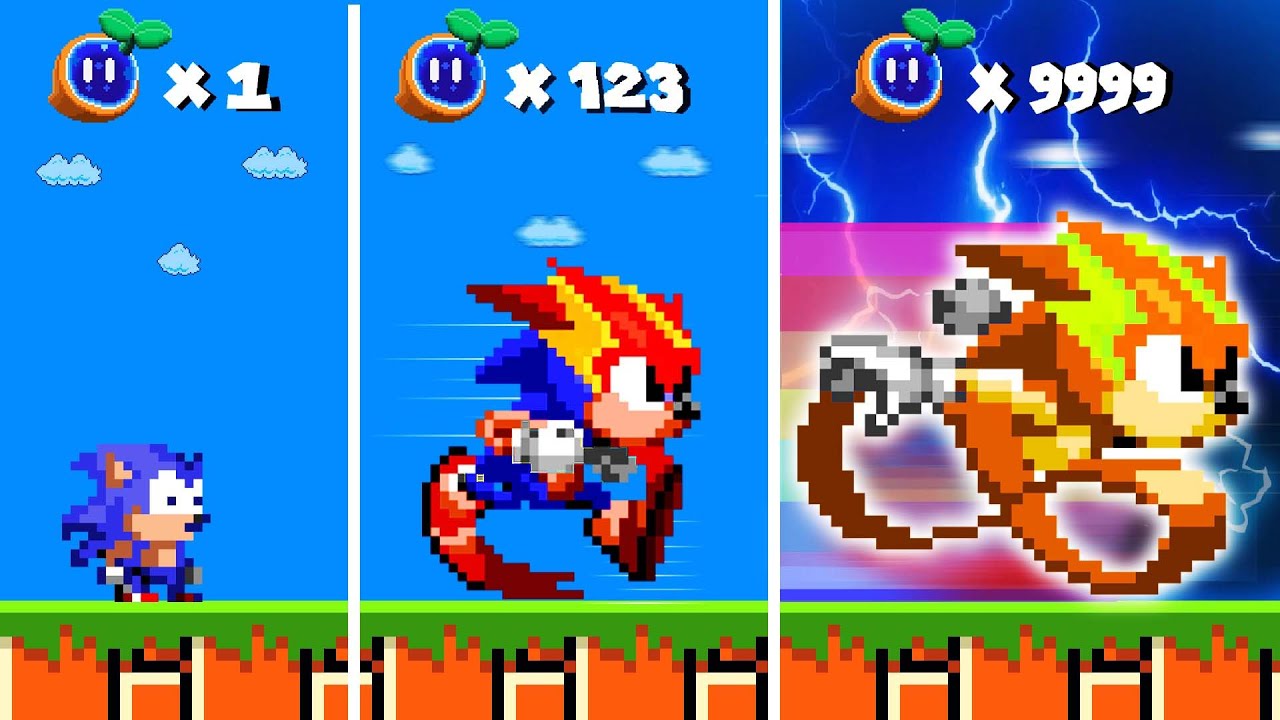 Sonic GROWING UP to the FLASH with Every Seed Powerups