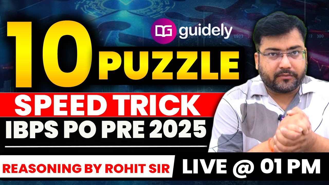 IBPS PO Prelims Reasoning 2025 | 10 Must-Solve Puzzles 🔥 Reasoning Speed Tricks by Rohit Sir