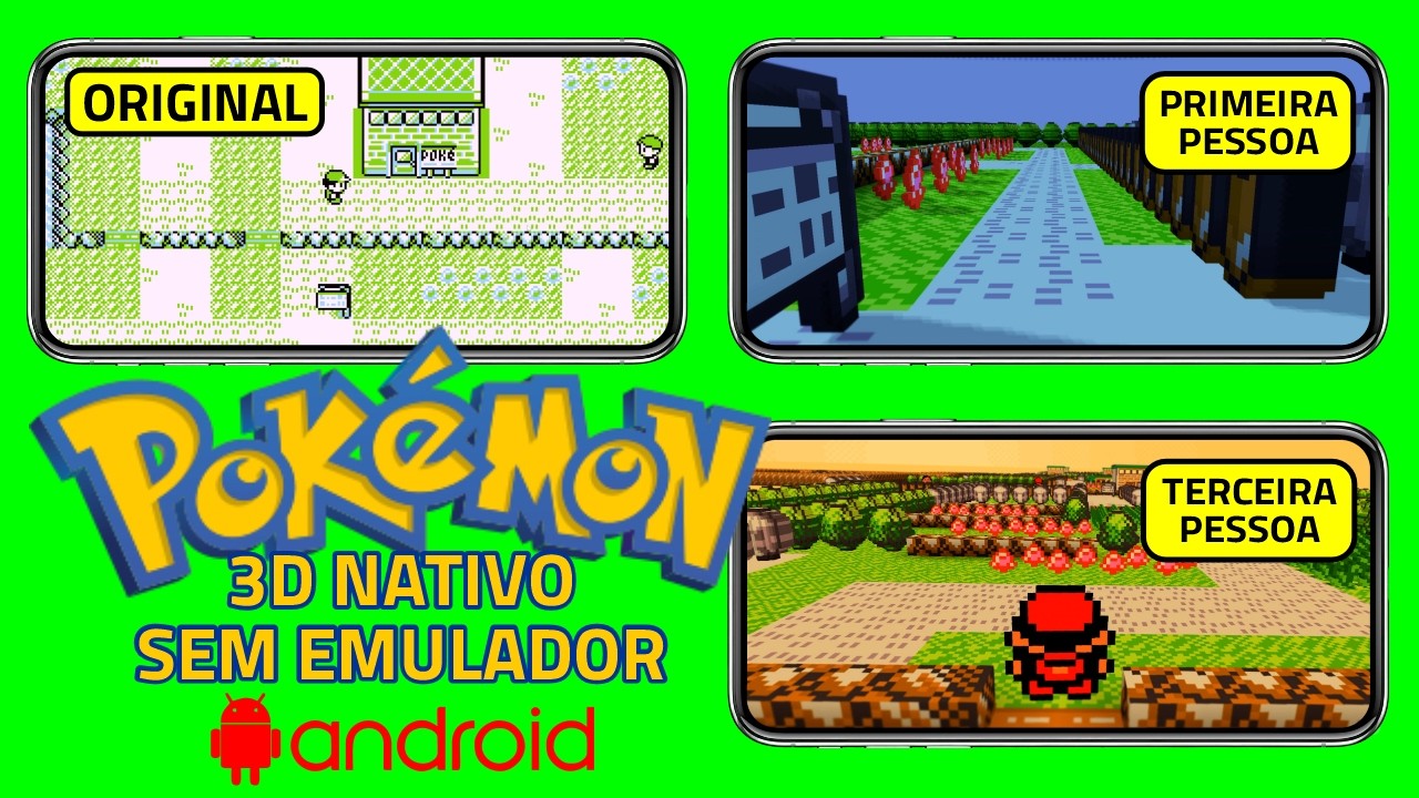 Como Jogar Pokemon Gold/Red/Blue/Yellow 3D Nativo no Android com Novo Mod Primeira/Terceira Pessoa