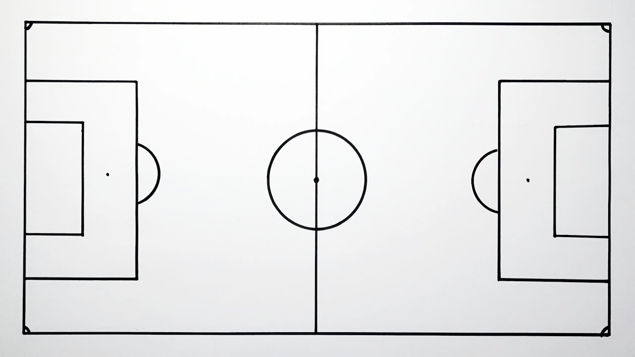 Menggambar lapangan sepak bola - Gambar lapangan sepak bola
