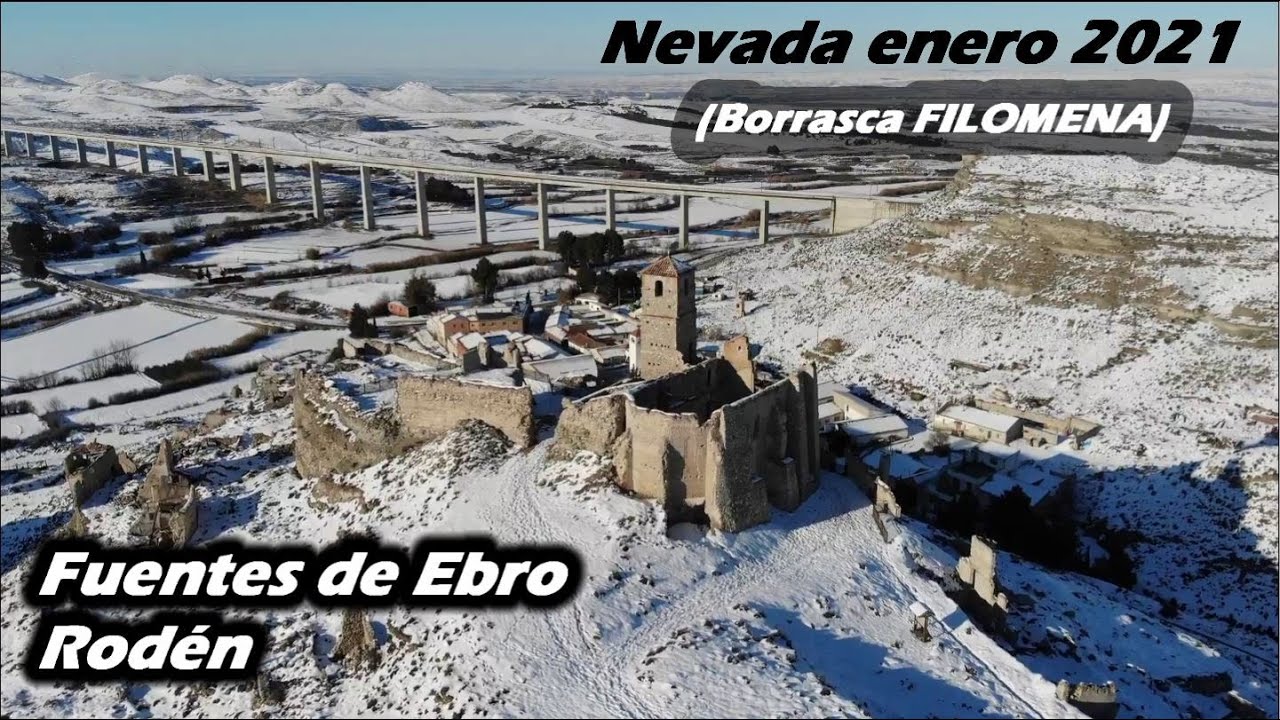 Nevada en Fuentes de Ebro y Rodén (Borrasca Filomena, 9.01.21)