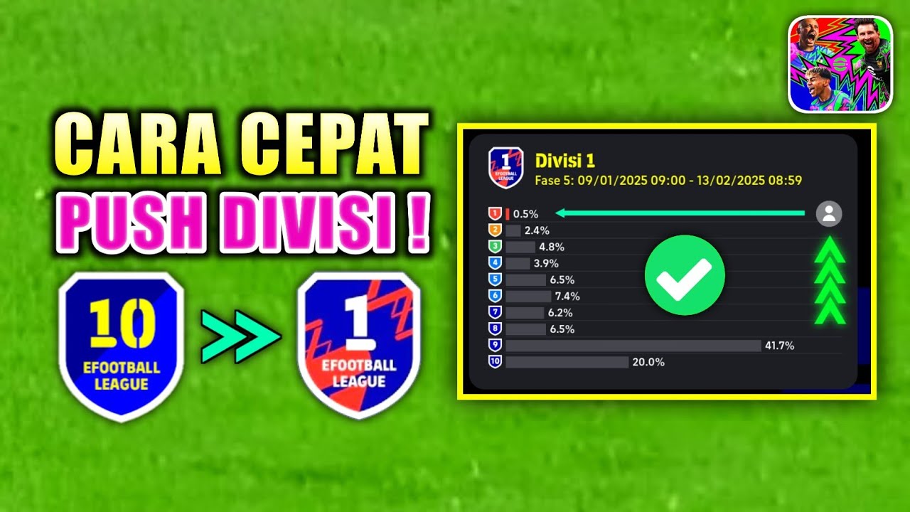 tips!!! MAIN DIVISI WIN TERUS INI RAHASIA GAMEPLAY SAYA EFOOTBALL 2026 MOBILE | EFOOTBALL 2025