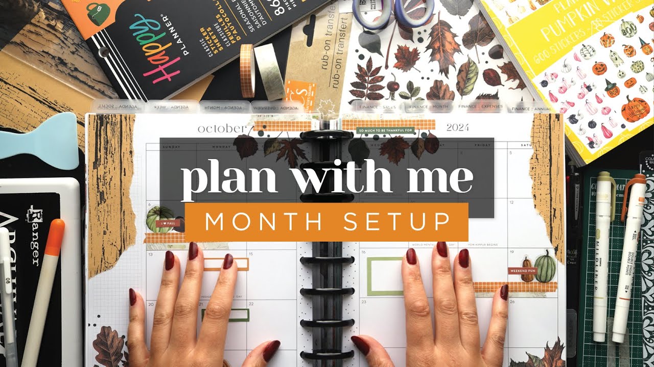 OCTOBER PLAN WITH ME :: Monthly Layout & Overview Pages Setup in a Classic Happy Planner