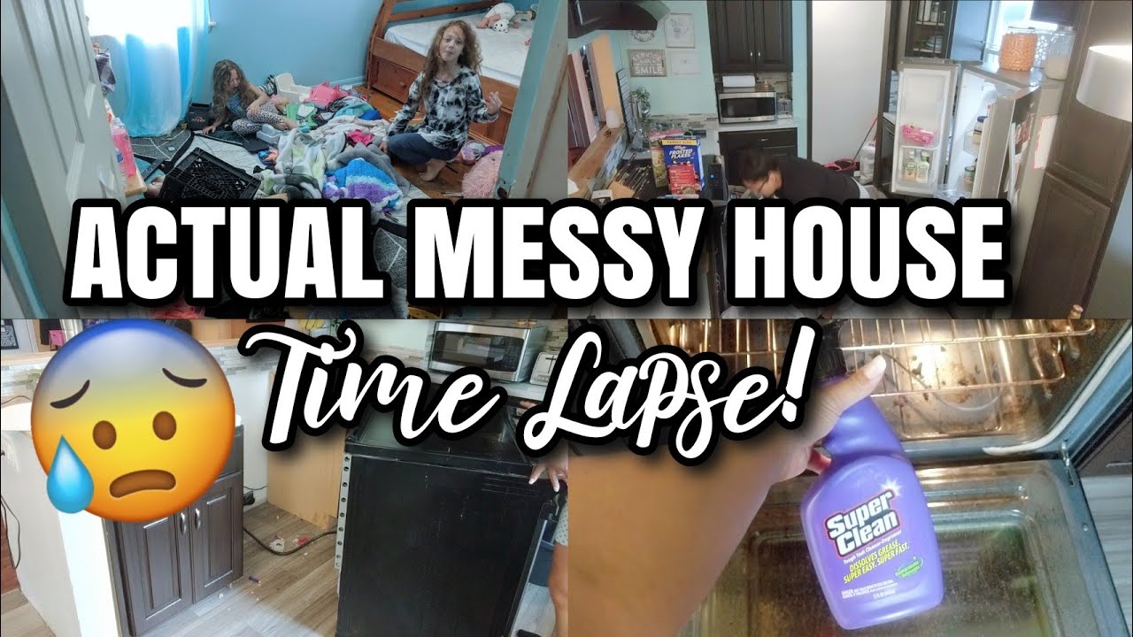 TIME LAPSE CLEANING ACTUAL MESSY HOUSE | EXTREME CLEANING MOTIVATION | WHOLE HOUSE CLEAN WITH ME