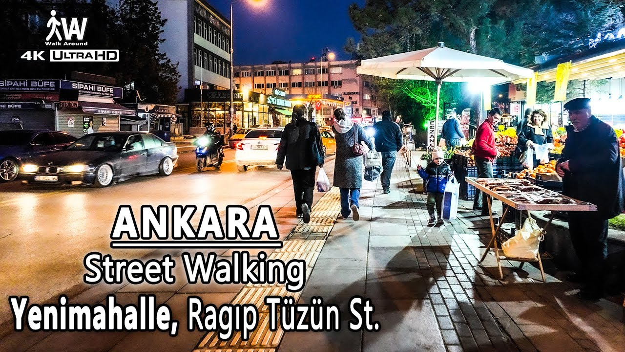 Ankara Yenimahalle Gece Yürüyüşü | 4K Night Walk in Vibrant Street