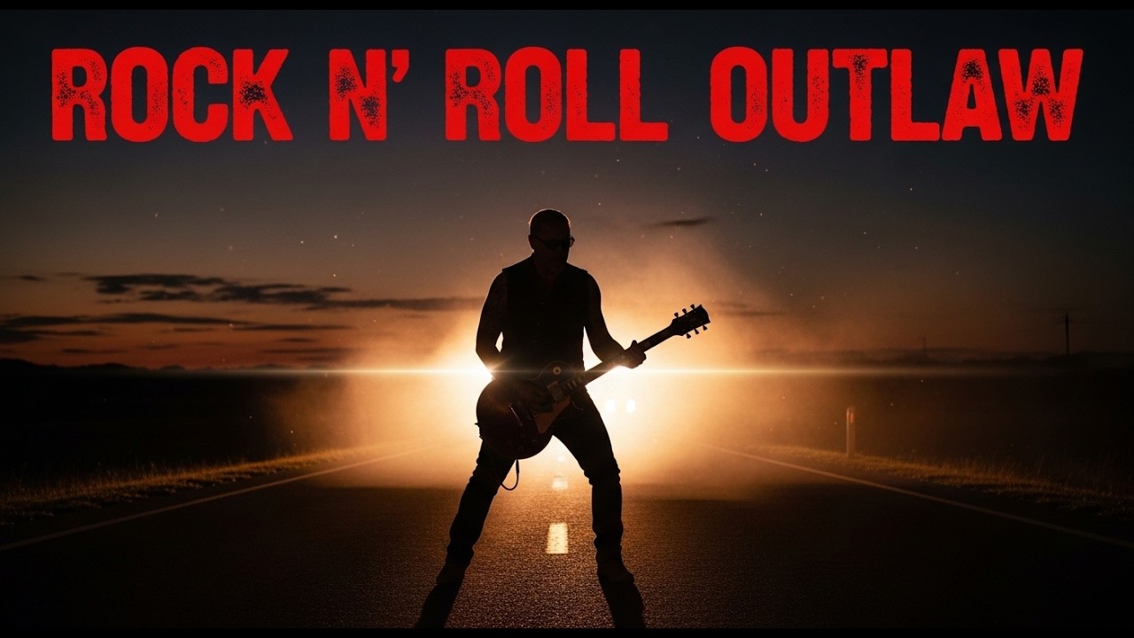 Neon Nights & Outlaw Riffs – American Rock Legend #NeonRock #AmericanOutlaw #GuitarLegend