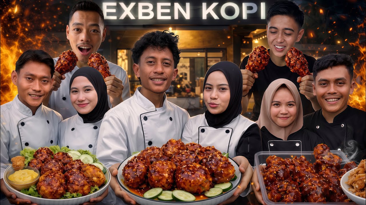 LOMBA MASTERCHEF SUAMI ISTRI BUAT AYAM RICHEESE PEDAS DI EXBEN KOPI