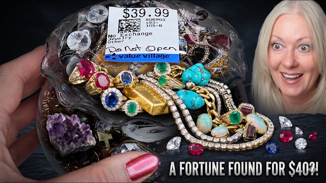 Jewelry Jar Opening With Me from Thrift Shop: Vintage Haul of Gold Silver Costume Jewelry