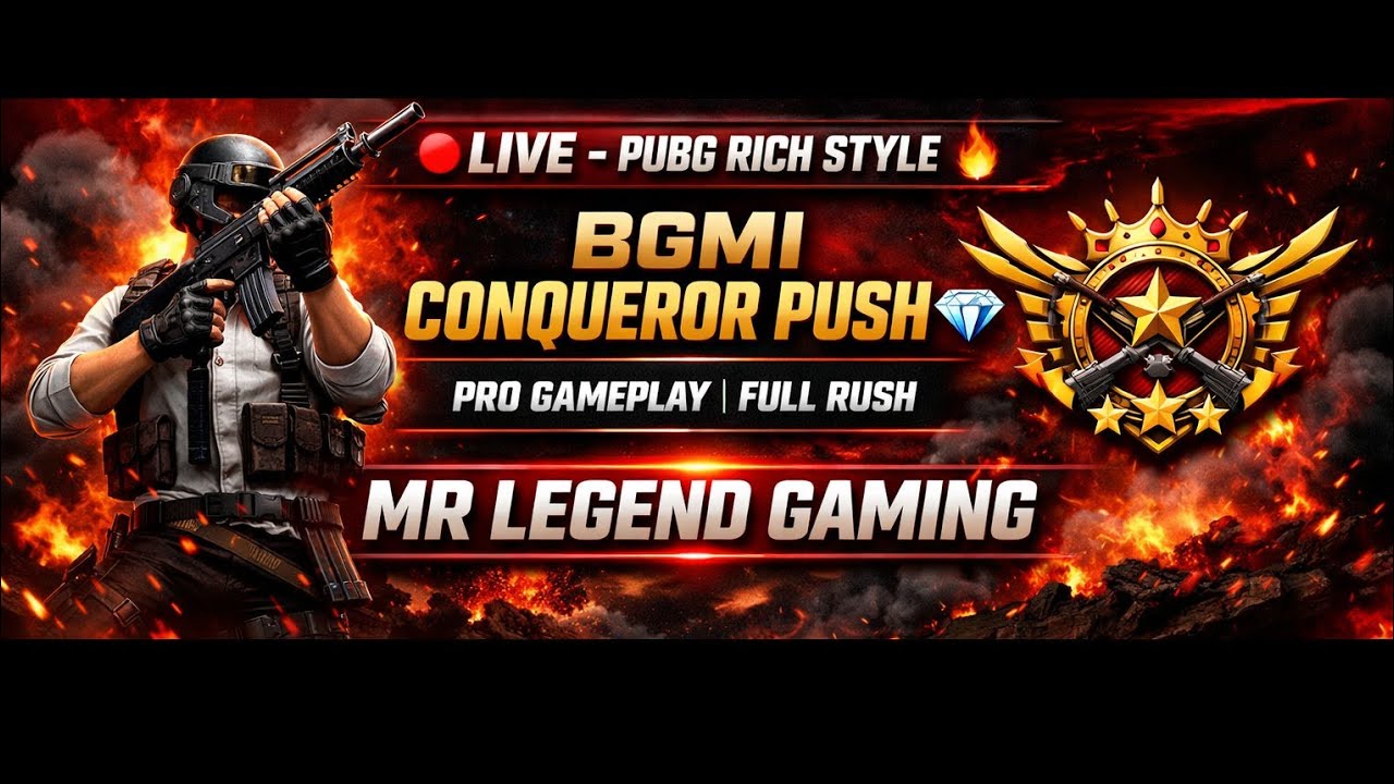 🔴 LIVE – PUBG Rich Style 💎 | BGMI Conqueror Push | Full Rush Gameplay