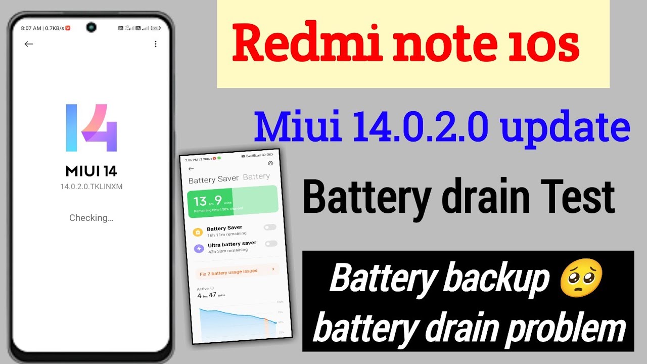 Redmi note 10s miui 14.0.2.0 Battery backup and drian test 🥺//redmi note 10s miui 14 battery Drain