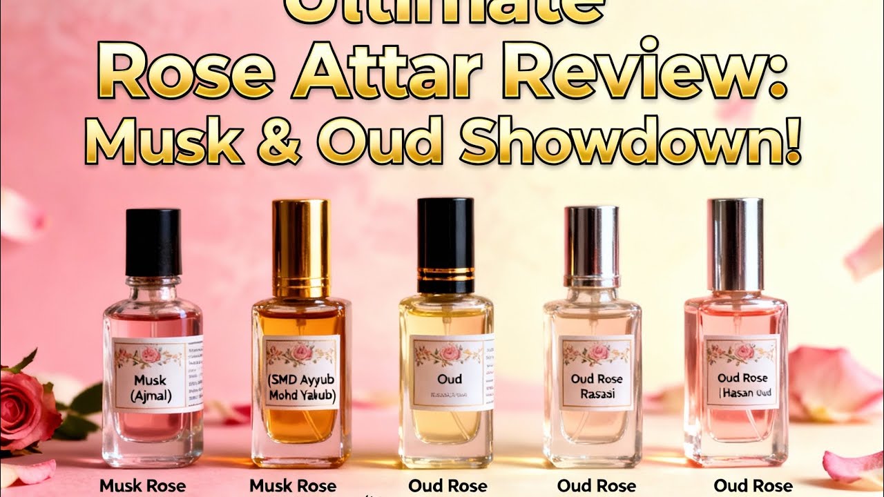 Top Rose Note Attars Comparison | Ajmal, SMD Ayyub Mohd Yakub, Rasasi & Hasan Oud | Musk & Oud Rose