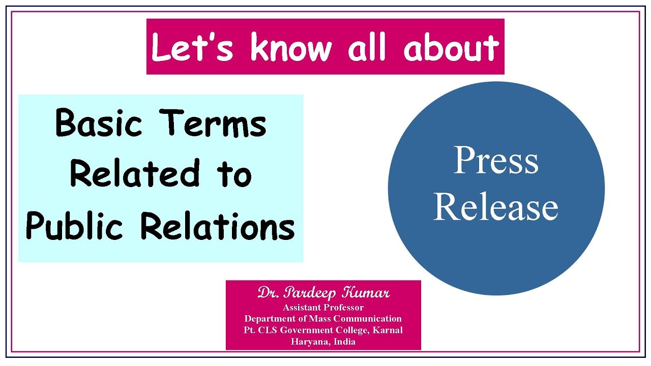 293. Press Release I Public Relations I PRO