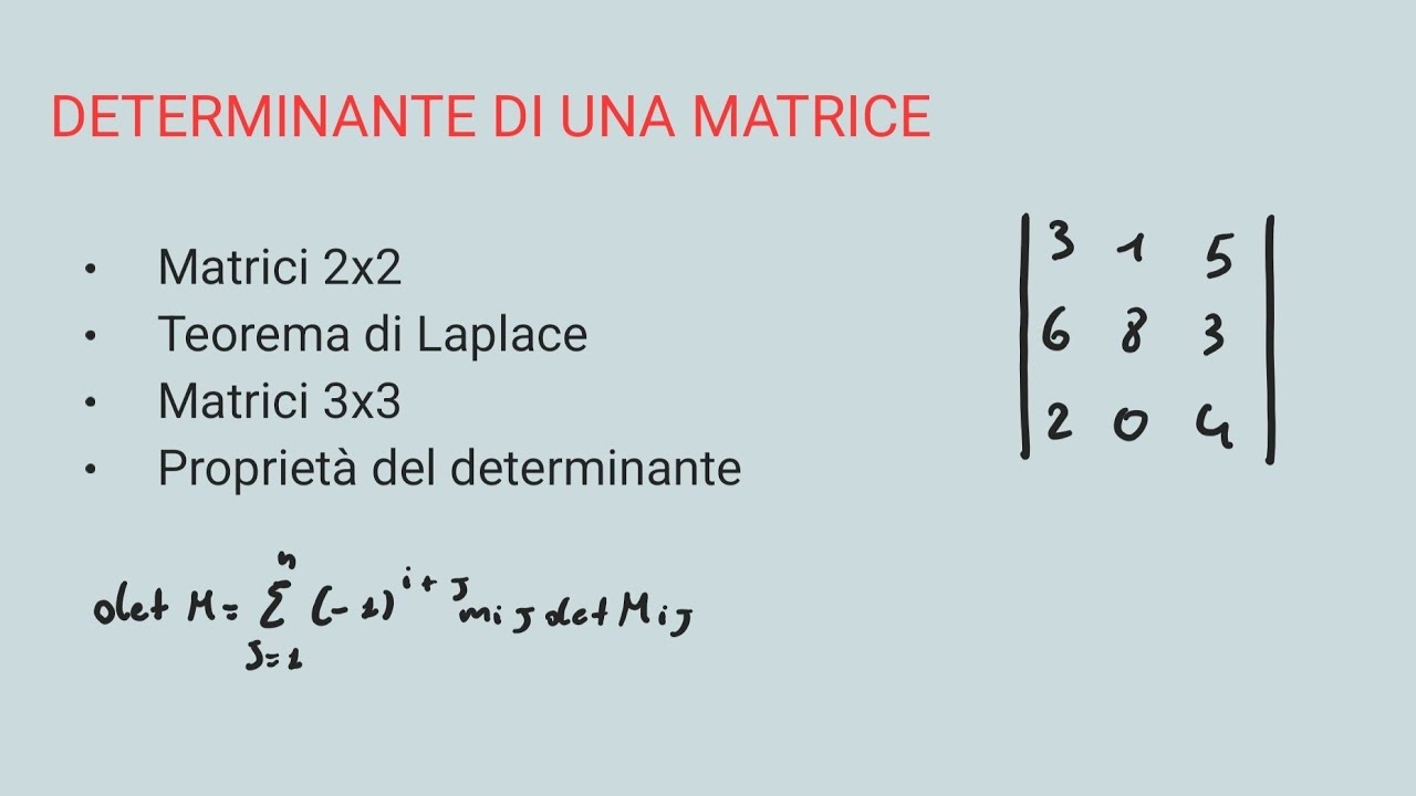 Determinante di una matrice. Teorema di Laplace. Spiegazione ed esercizi.