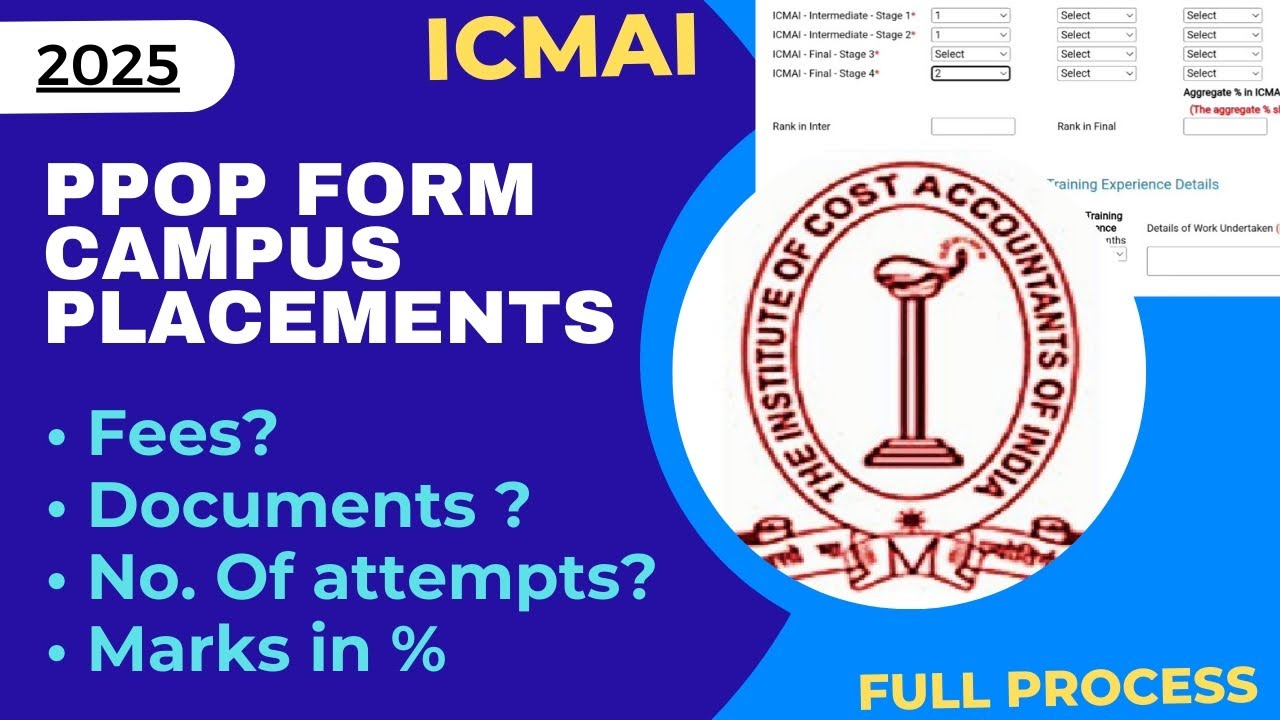 How to Fill PPOP Form in CMA || Campus Placements 2025
