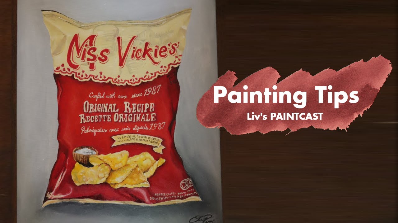 calm PAINTING a bag of chips (REALISTIC painting tips) \\ Liv's PAINTCAST #5