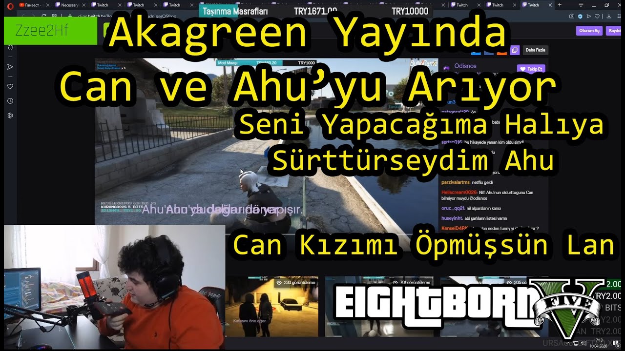 Akagreen Yayında Can Ve Ahu'yu Arıyor- Ahu ve Can'ın &Ouml;p&uuml;şme Sahnesini İzliyor-EightbornV Komik Anlar