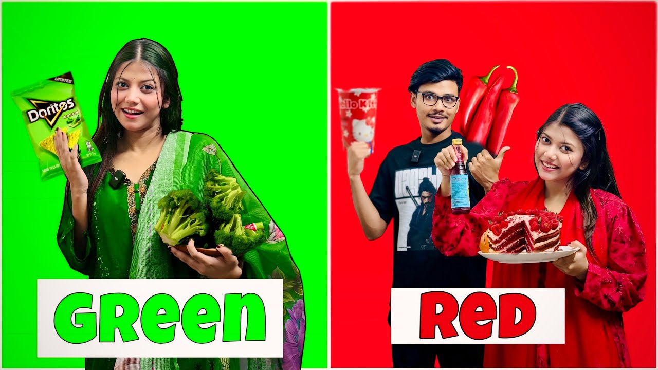 ২৪ ঘন্টা শুধুমাত্র এক রঙের খাবার খাওয়ার চ্যালেঞ্জ 😱 Eating Only ONE Color of Food for 24 Hours!