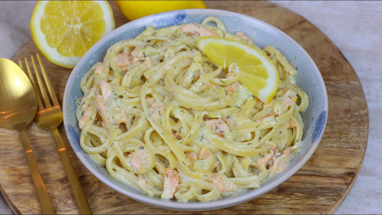 Cremige Nudeln mit Lachs Zitrone I Ich liebe dieses Rezept con ganzem Herzen :D