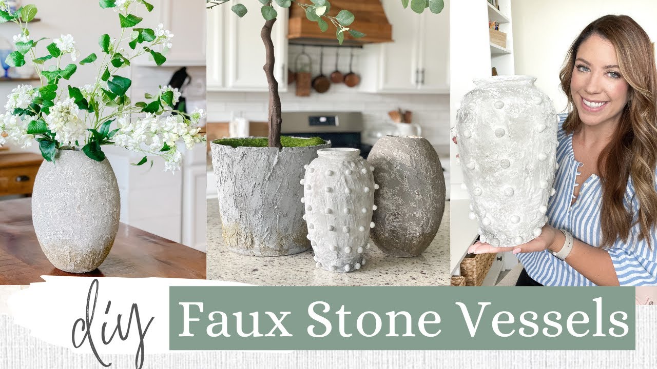 DIY FAUX STONE VESSELS - 3 Methods! | THRIFT FLIP | DIY RESTORATION HARDWARE VASE