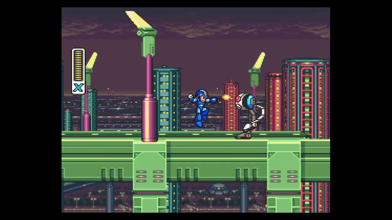 Mega Man X opening titles and level.