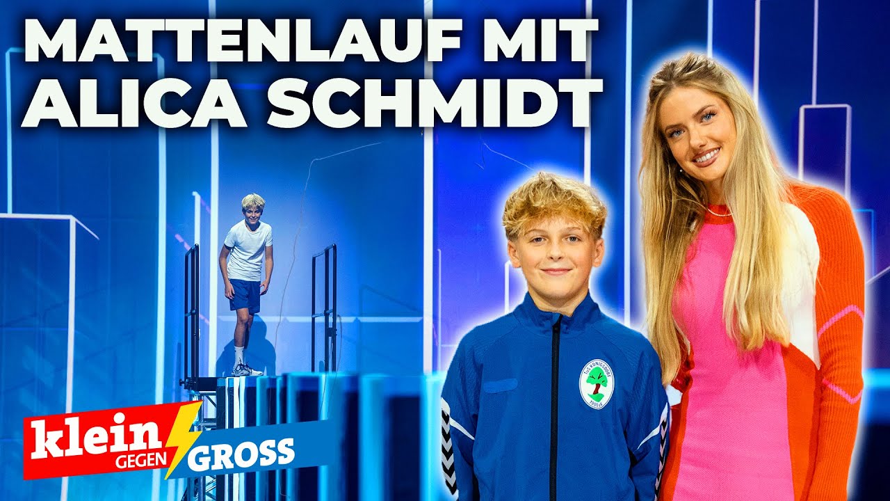 Alica Schmidt vs. Tom (13): Wer läuft schneller über Matten? | Klein gegen Groß