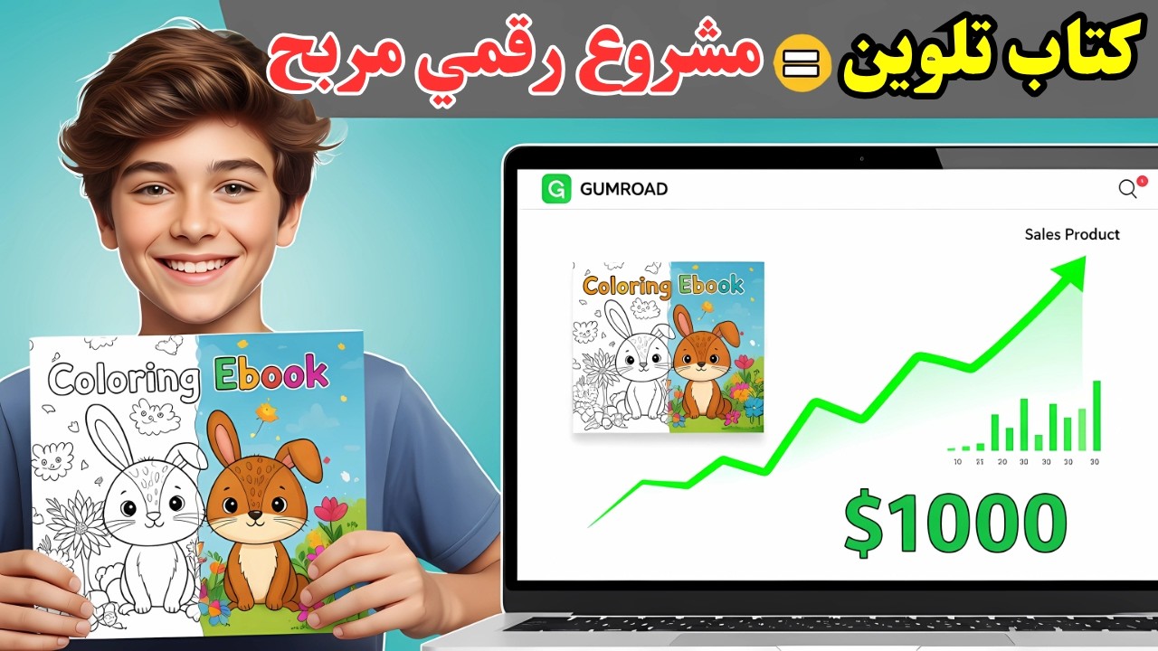 أصنع كتاب تلوين EBook بالذكاء الاصطناعي مجانا 100% وبيعه أونلاين! 📖💸