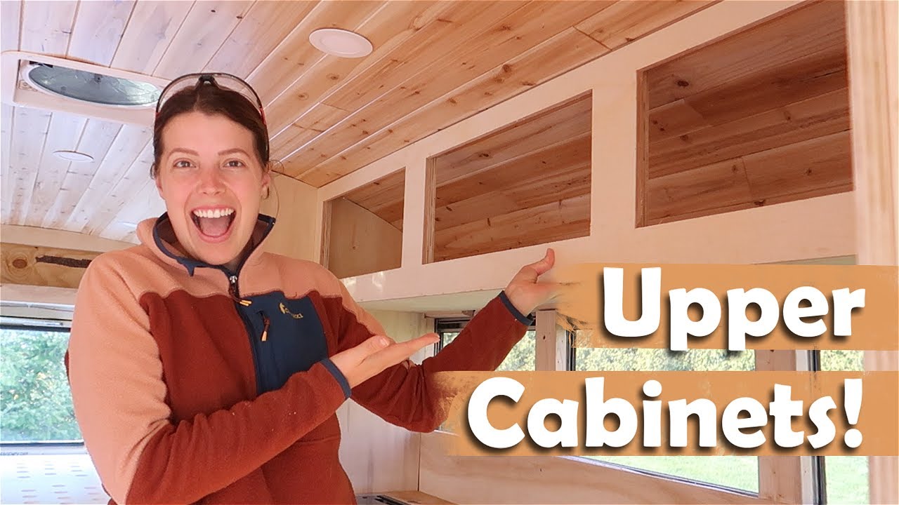 Simple DIY Upper Cabinets in Our Skoolie | BUS BUILD EPISODE 37