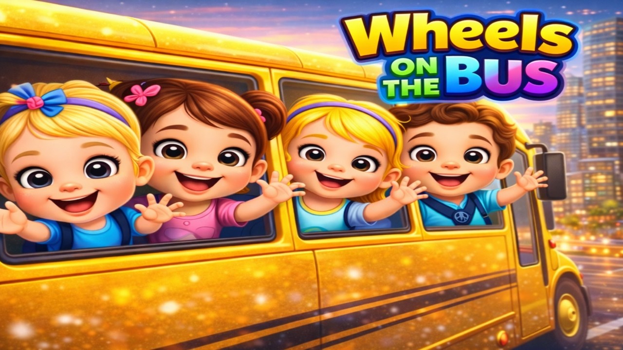 Wheels on the bus school kids | Nursery Rhyme & Kids song for fun.