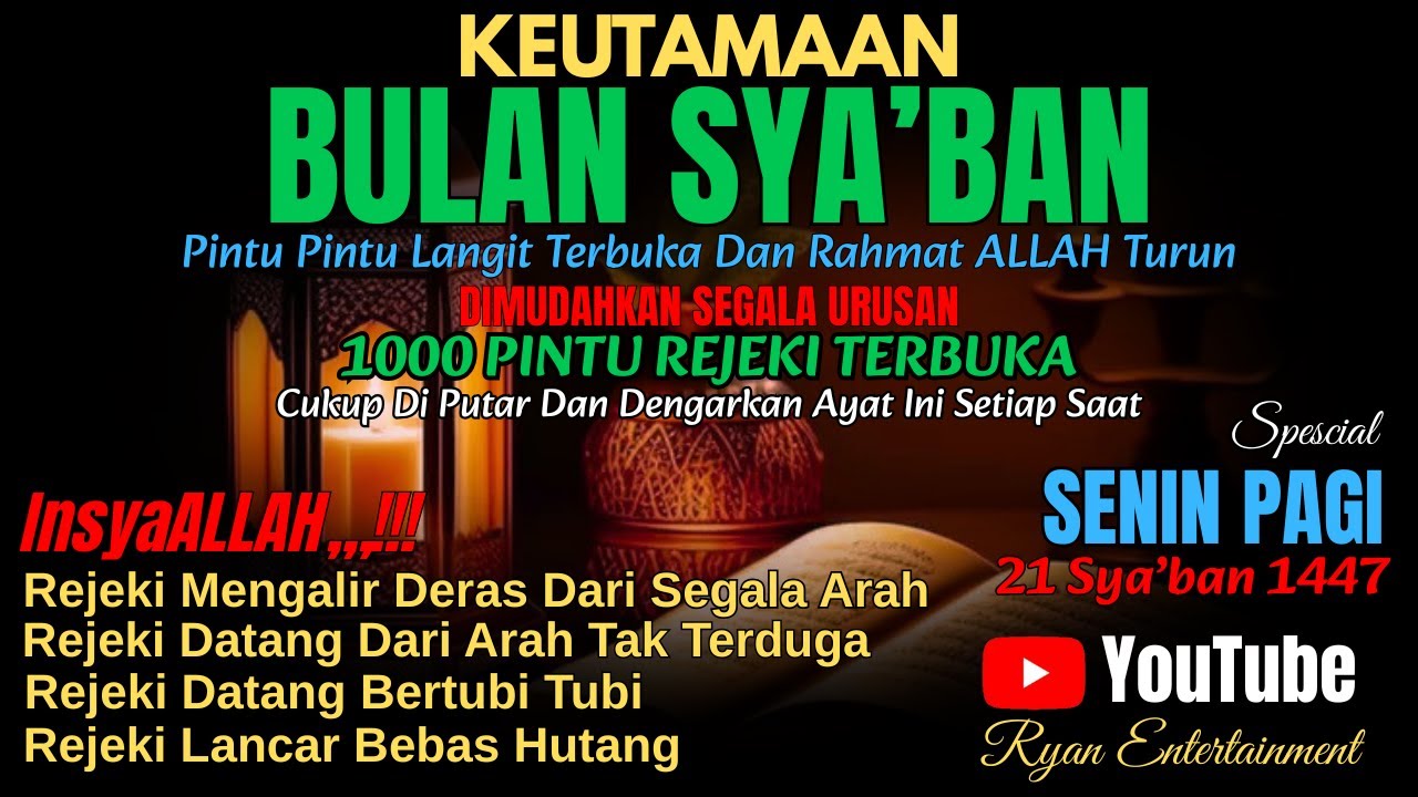 🌤️Senin Pagi Bulan Sya’ban Penuh Keajaiban: Pintu Langit Terbuka, Rahmat Allah Turun, Rezeki Lancar