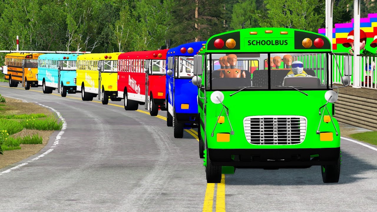Двухплатформенный грузовик преодолевает неровности дороги в Beamng Drive!