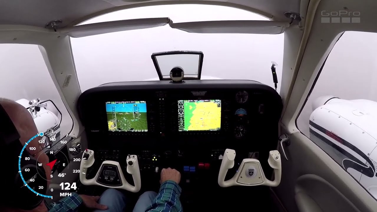 G58 Baron landing ILS 5R 300 Overcast