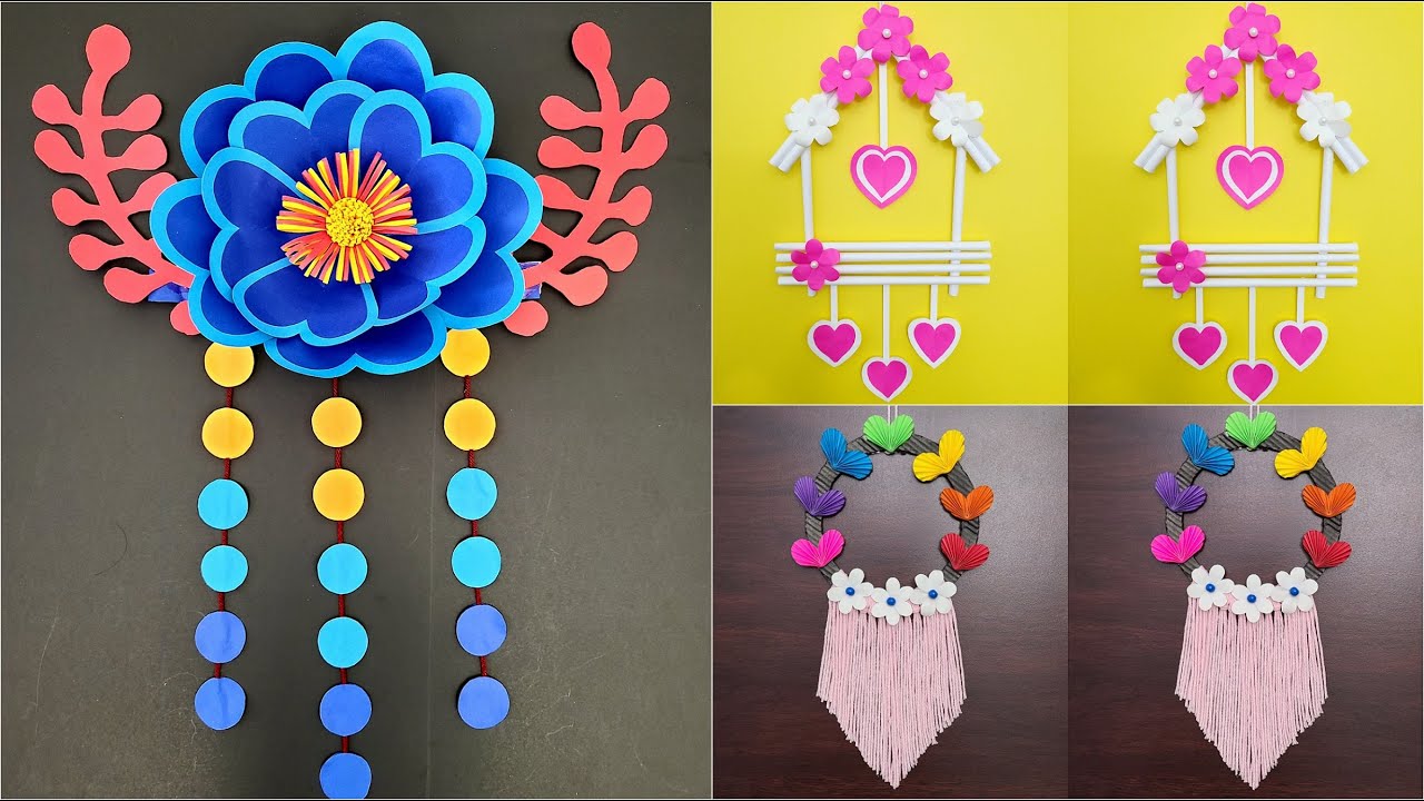 Flower Wall Hanging | DIY Wall Decor Ideas | Paper Wall Hanging Crafts | Origami Wall Hanging