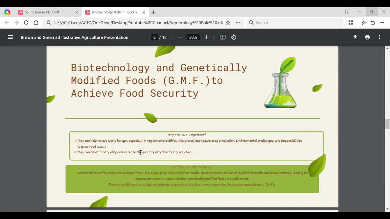 Agroecology and Food Security Central Asian Villages V.s Palestinian Nuba Village