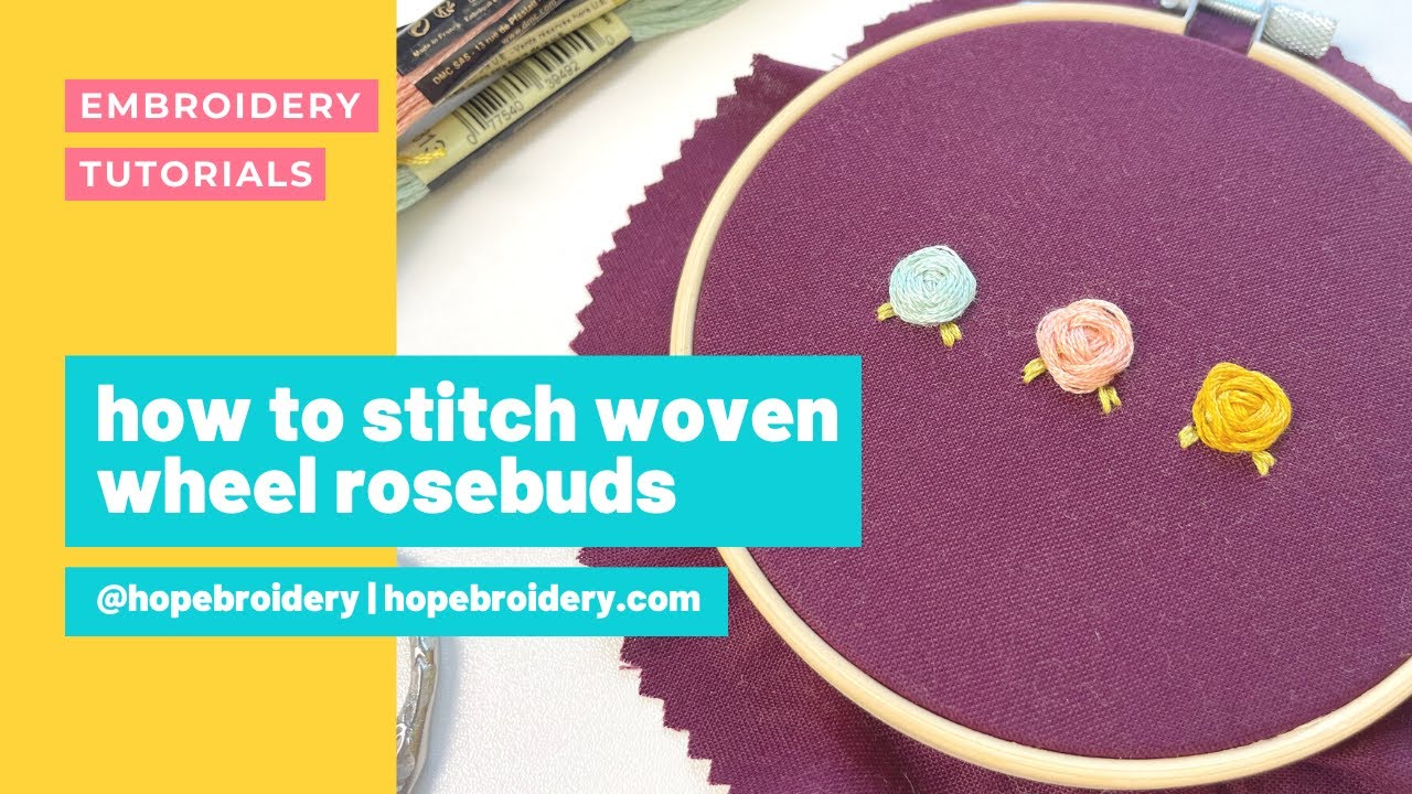 How to embroider a woven wheel rosebud
