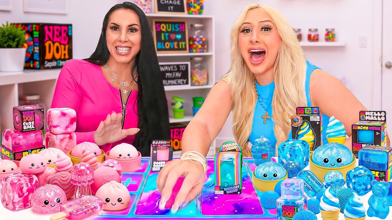  FIDGET TRADE IRL PINK VS BLUE 💙💗 ft/ @mamahahnofficial #squishy #fidgettrading 