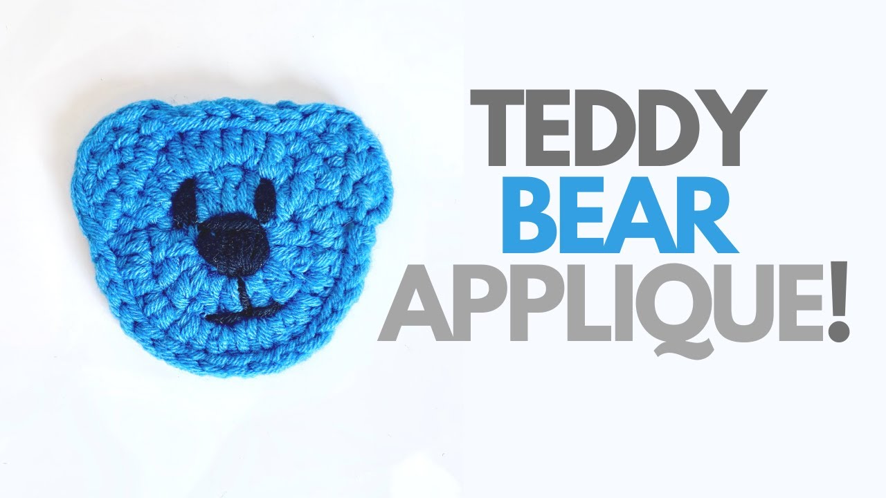 CROCHET TEDDY BEAR APPLIQUE PATTERN | Crochet applique for baby items