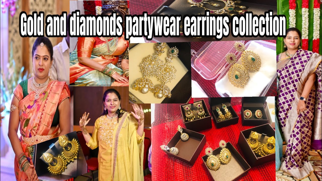 Gold and diamonds partywear earrings collection 💎💎