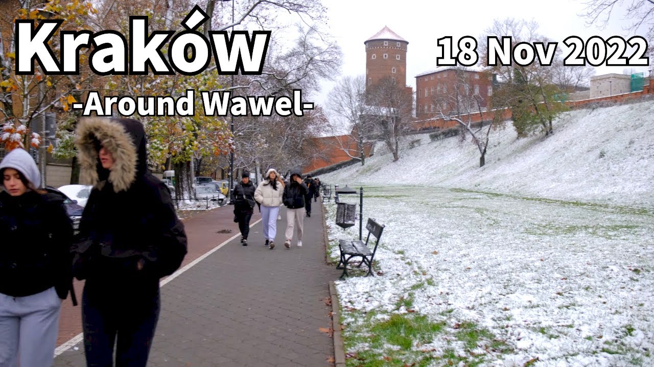 Winter Walk Kraków around Wawel in Poland - November 2022 | Walking Tour
