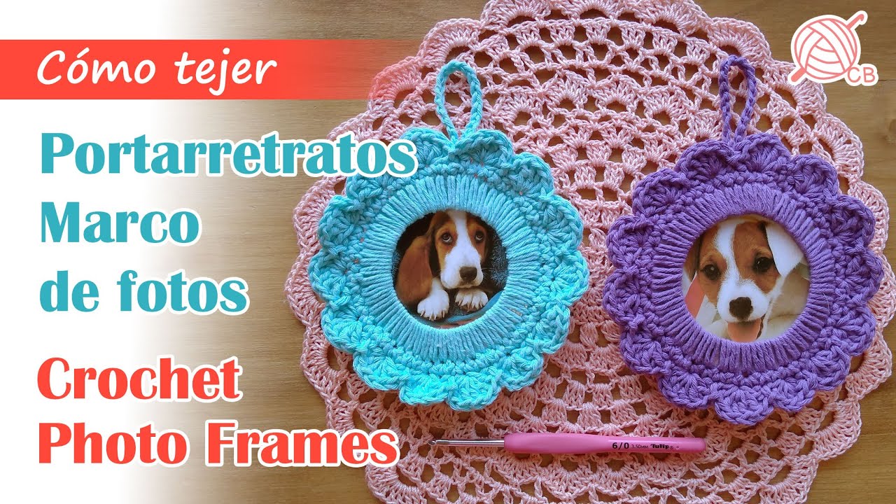 [ENG Sub] Crochet Photo Frame with pocket - Bonito Portarretratos Marco de fotos recambiable