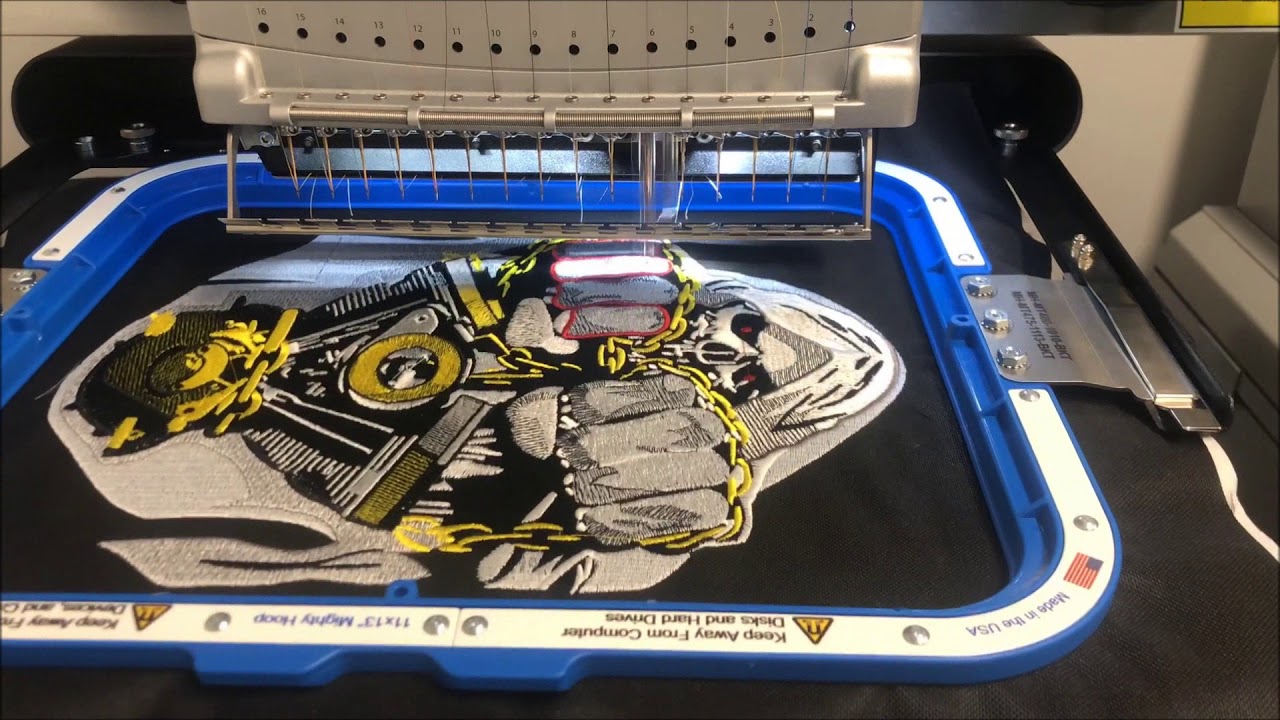 High-Speed Embroidery - Large Grim Reaper & Motor Patch - Embroidery at Renegade Classics