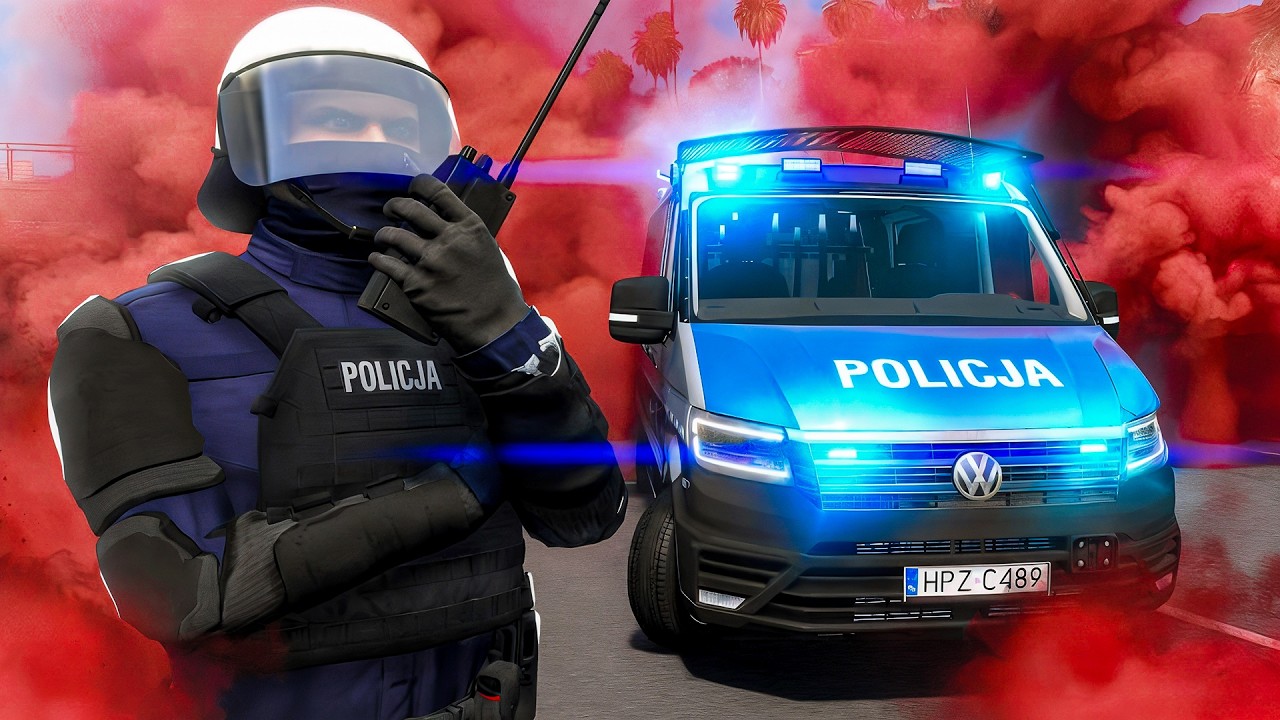 POLSKA POLICJA vs KIBOLE LECHA w GTA V😨
