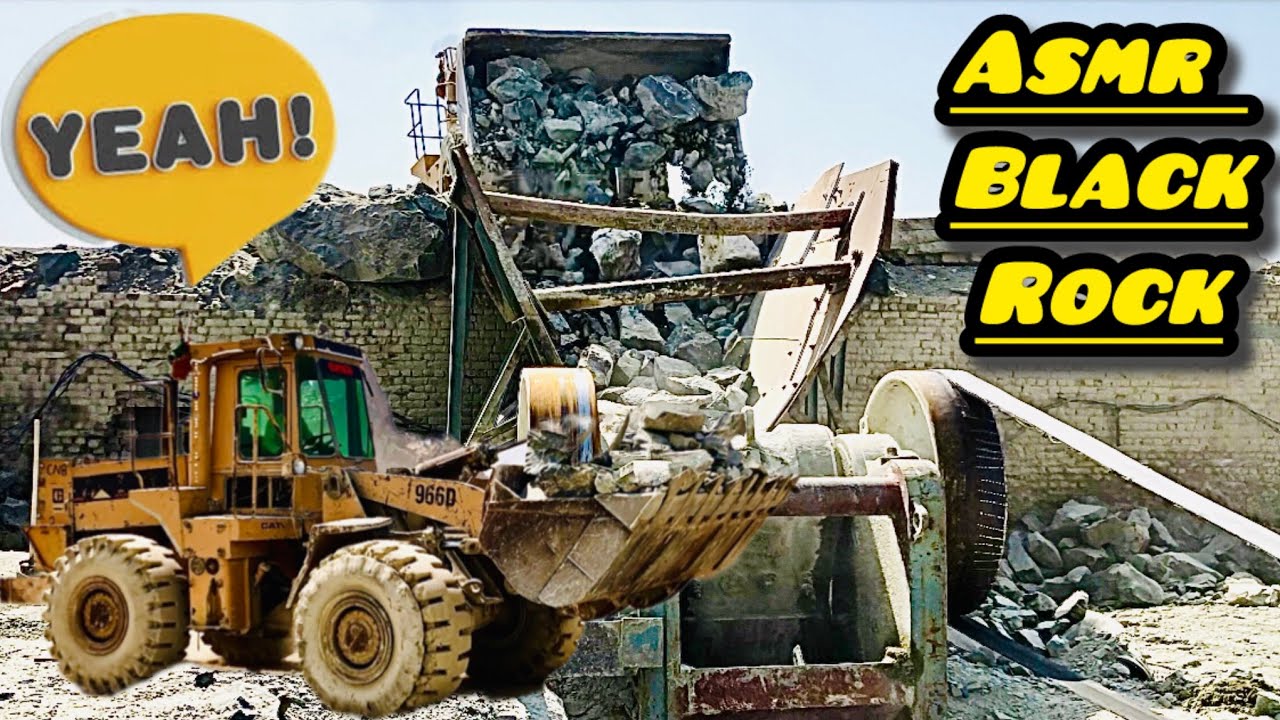 Big Black Rocks Crushing | Grinding Stones | Rock Crusher in Action | Satisfying Stone Crushing