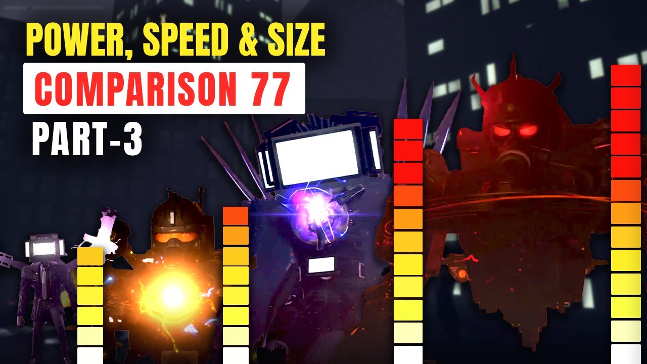 Skibidi Toilet 77 Part 3 Power,Speed & Size Comparison | justAtoilet12
