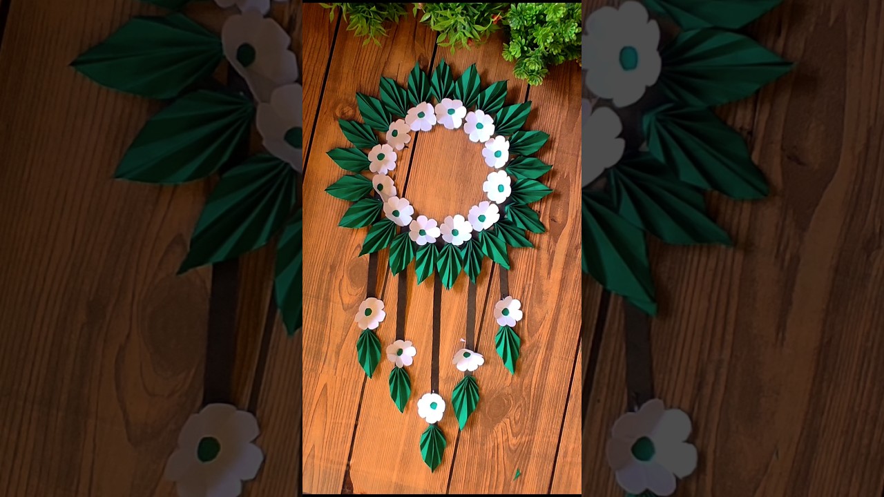 Beautiful paper flower wall hanging#diy#craft#home decor#viral