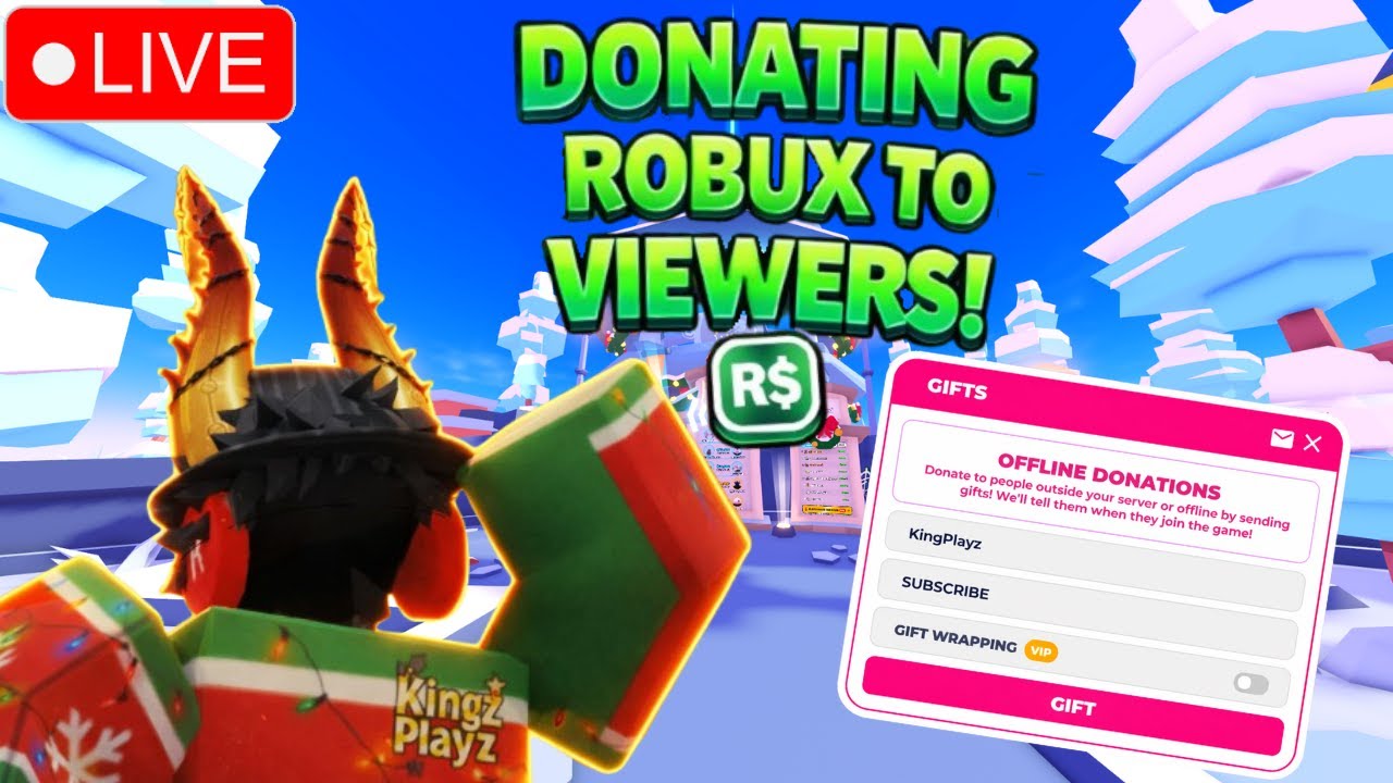 🔴LIVE🔴💸DONATING ROBUX TO VIEWERS IN PLS DONATE💸100 ROBUX WHEEL SPIN💸 GOAL: 300K. Comment Usernames..
