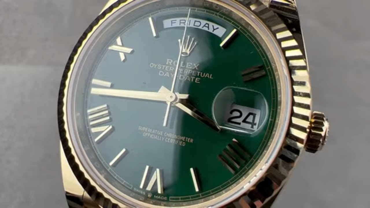 2022 Rolex Day-Date 40 Green Lacquer Dial 228238 - Rolex President Hands-On Watch Review